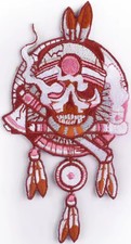 Dreamcatcher with Tribal Skull and Feathers embroidered Iron on patch