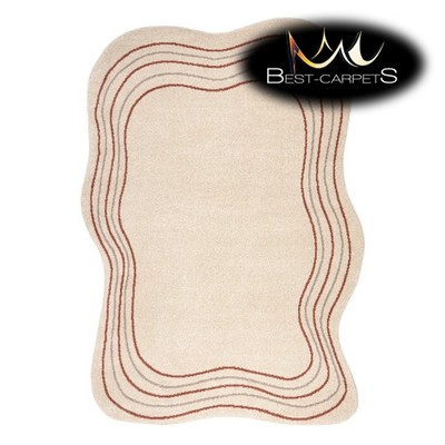 Hochwertiger moderner Design Teppich FUSION 5707 creme terrakotta - geometrisch, Abstraktion