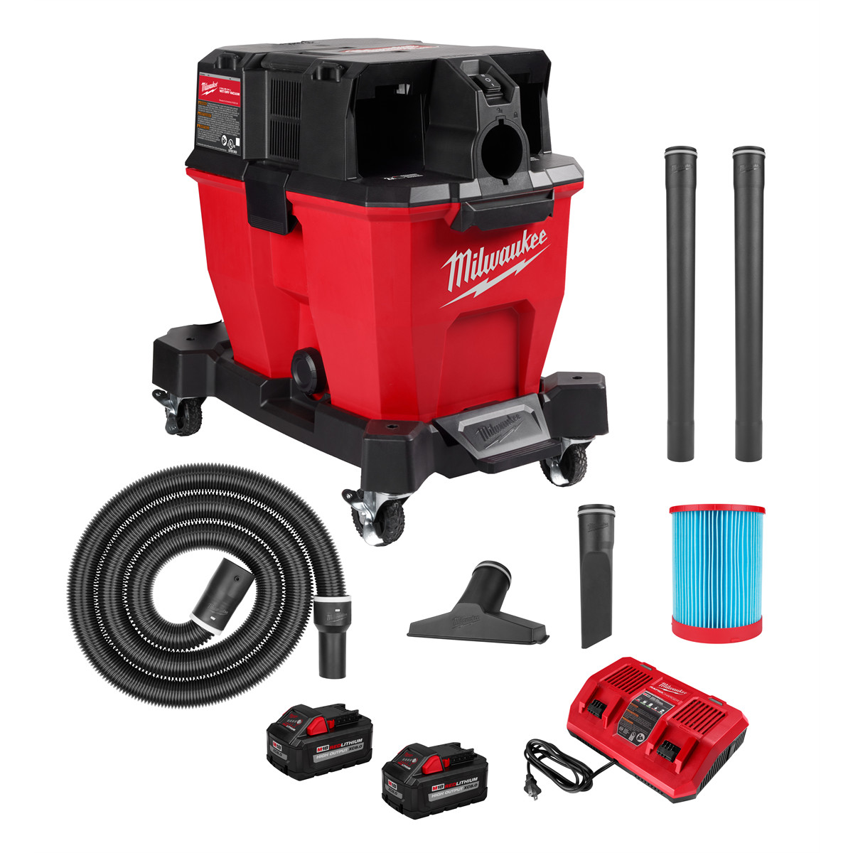 Пылесос Milwaukee Electric Tools 0920-22HD M18 объемом 9 галлонов с двумя батареями для влажной и сухой уборки 169190₽