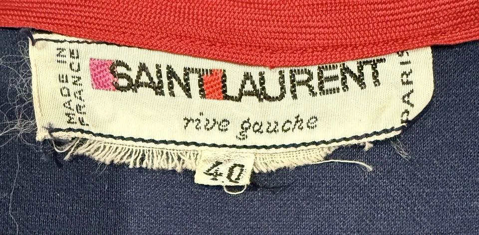 Rare YSL Saint Laurent Rive Gauche Paris Navy Tank Top France Iconic 80s 6 / 8 - Image 3 of 3