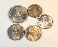 Lot of Five India Coins 1 2 5 Rupees Early 2000s