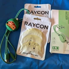 Raycon® Magic Spin 100-Watt USB-C® Charge Sync Cable, 3.3 Ft. Hirono Echo Green