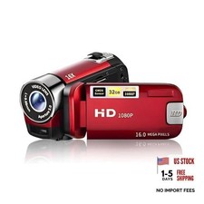 Video Camera Camcorder, 1080P 16MP DV Camera Vlogging Recorder, 2.7in TFT Red