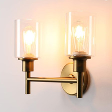 Double Head Industrial Glass Wall Sconce Light Fixture (CHLR124)