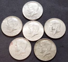 Lot of 6 • 1964 • 1965–1969‑D Kennedy Half Dollars • Silver‑Era Run • X37