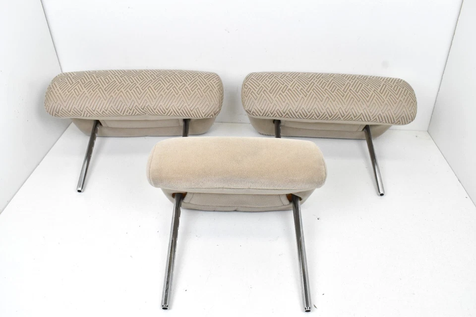 2001 2003 Toyota Highlander Rear 2nd Row Beige Cloth Headrest Set of 3 OEM - Image 3 of 4
