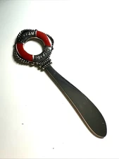 Life Preserver Cheese Butter Spreader Knife Charcuterie Red Silver Nautical 6"