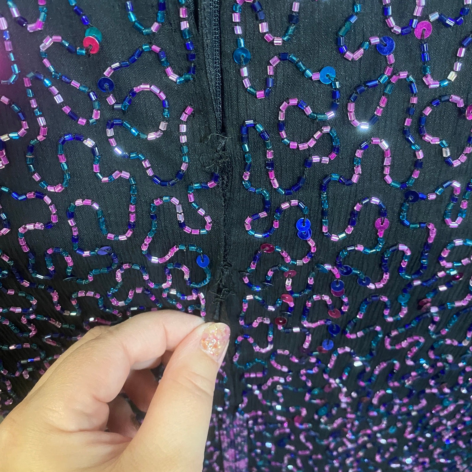 Vintage Carina by Barry Lee Fully Beaded Sequin Gown Formal Dress Sz 3X VTG thumbnail 8