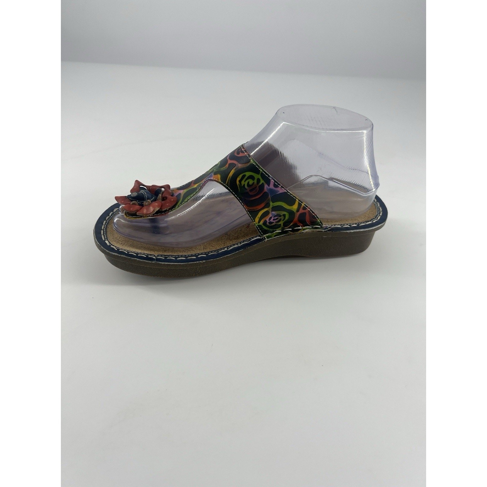 Spring Step L'Artiste Womens Aldora Sandals Size 37 US 7 Blue Red Flip Flop