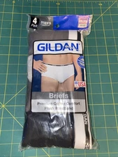 GILDAN MEN'S Underwear PREMIUM COTTON Plush Waistband BRIEFS 4-PACK SZ 2XL 44-46