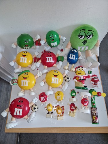 M&M's Mars Candy Dispenser Figur Konvolut Topper rot blau gelb grün Vintage