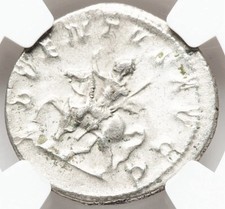 Philip I Arab 244-249, Roman Empire Rare Horse Silver AR Denarius Coin, NGC XF