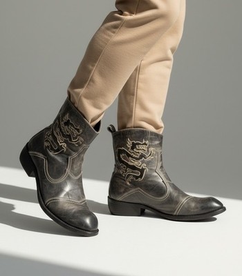 Mark Nason Rock Lives Dragron Italian Leather Boots Western Rock