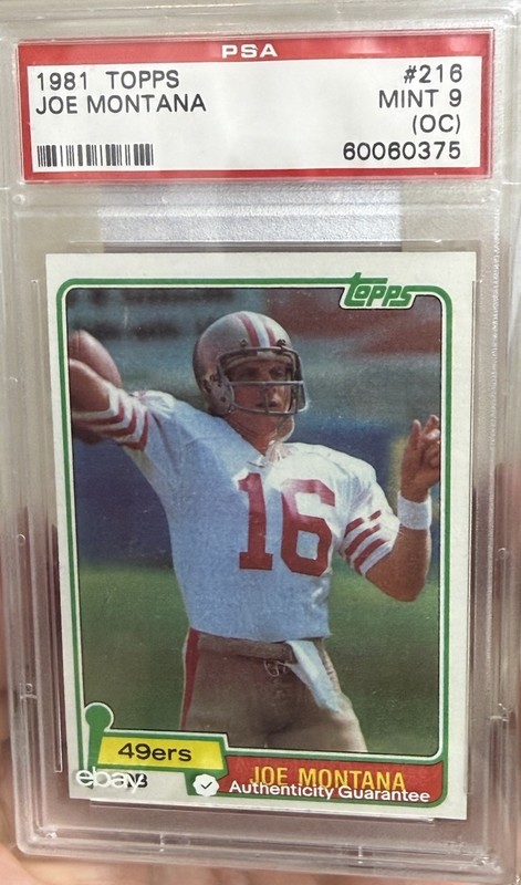 1981 TOPPS #216 JOE MONTANA RC 49ERS PSA 9 (Buy It Now Lower Than Solds)