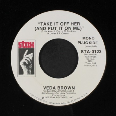 VEDA BROWN: living a life without love / same STAX 7'' Single 45 RPM