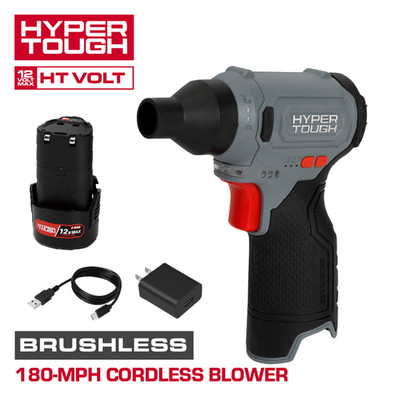 Hyper Tough 12V 180-MPH Cordless Blower with USB-C Charging Cable