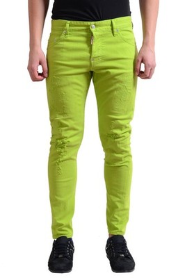 Dsquared2 Sexy Twist Jean Men's Green Distressed Jeans US 32 IT 48