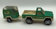 Buddy L Stables Pickup Truck 1982 Green Metal Body Toy with Trailor
