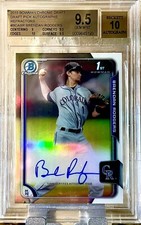 2015 1st Bowman Chrome Draft Brendan Rodgers Refractor Auto BGS 9.5/10. Rockies