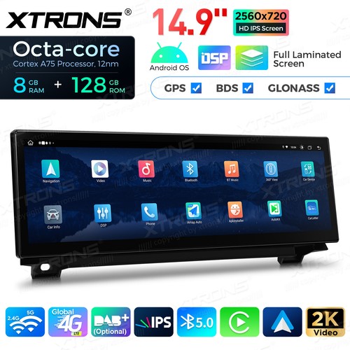 14.9" Android 14 8+128GB Car Screen Stereo GPS Retrofit For BMW 5er F10 F11 NBT - Picture 8 of 20