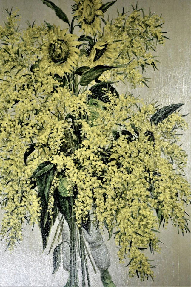 Charles Baskerville RAMO MEXICANO Pintura al Óleo Enmarcada Repro sobre Lienzo Texturizado Foto 2 de 4