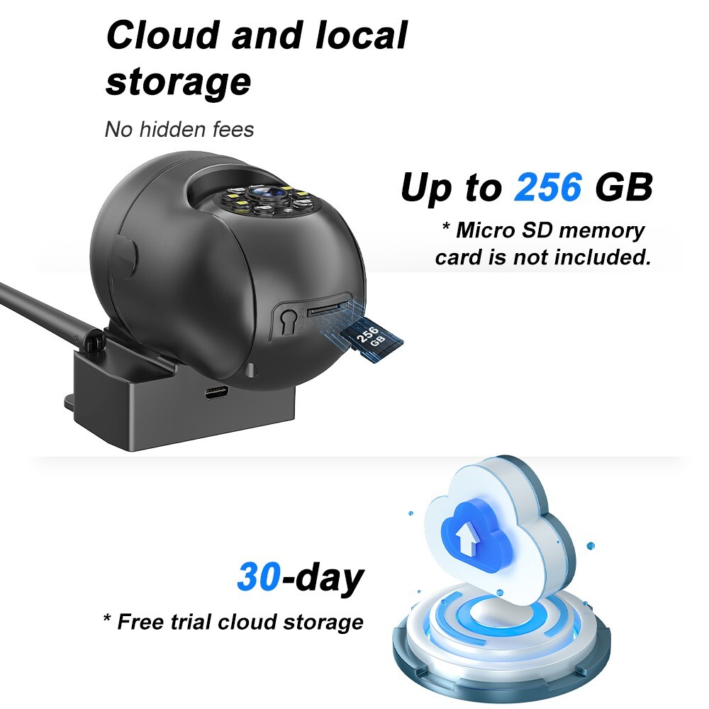 5MP PTZ WIFI Home Security Camera Wireless 2.4GHz Color Night Vision 2-Way Audio