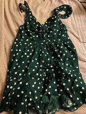 Fashion Nova Green Polka Dot Mini Dress (Size: 1X)