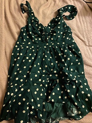 Fashion Nova Green Polka Dot Mini Dress (Size: 1X)
