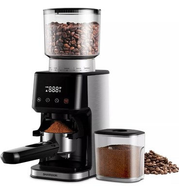 Professional Conical Burr Coffee Grinder with Digital Timer Display 51 Grind Set
