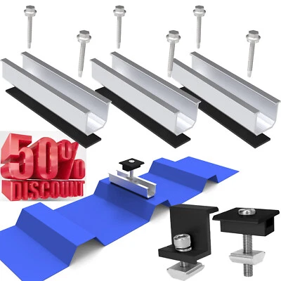 Solarmodul Halterung Alu Set Solarpanel Trapezblech Flachdach BefestigungSchiene