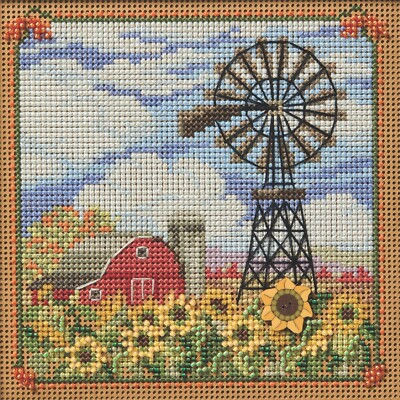 Windmill Cross Stitch Kit Mill Hill 2025 Buttons & Beads Autumn MH142523