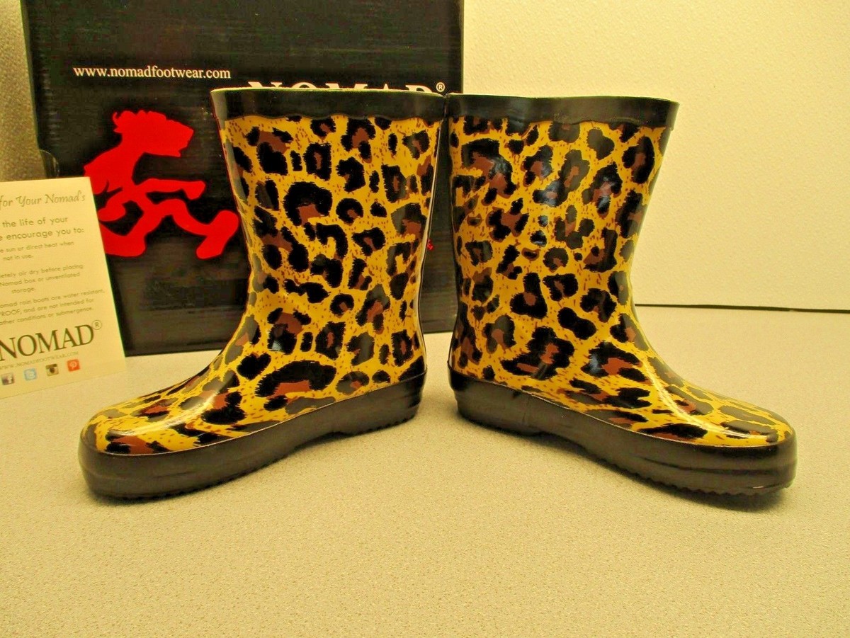 Nomad Ms Puddles II Tan Leopard Rain Snow Mud Boot, Little Girls