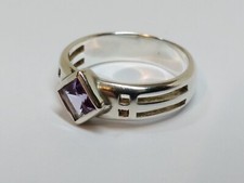 HO historic originals Size P Sterling Silver 925 ring ladies purple stone