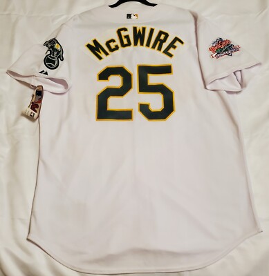 Majestic AUTHENTIC 52 2XL MARK MCGWIRE OAKLAND A'S ON FIELD Jersey RARE! 