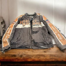 Harley Davidson DESTROYED Cotton Zip-Up Jacket 2008 105th Anniversary Men's Med-