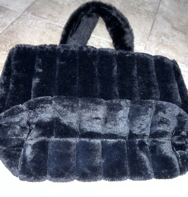 ☆Victoria's secret 限定販売Faux Fur Carryallトートバッグ☆ New Victoria Secret Black Faux Fur Tote Bag CarryAll