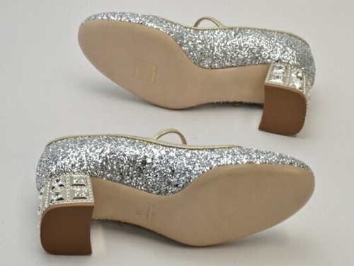 MIU MIU Glitter Strap Pumps In Crystal Size 35 Silver Made In Italy w/ Dust Bag - Picture 4 of 10