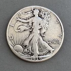 1939 Walking Liberty Half Dollar, Fine Grade, Light Pink Reverse