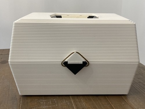 Vintage Caboodles Beauty Organizer Schminkkoffer Modell 2700 weiß Box schwarzer Griff