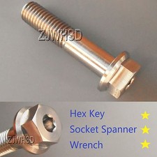 M12 x 1,75 x 55 Ti Tornillo de titanio Tornillo Cabeza de tapa de enchufe y cabeza de brida hexagonal hexagonal