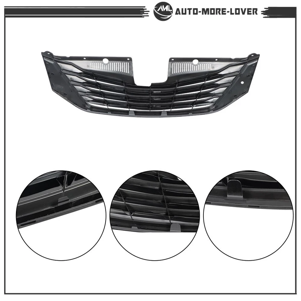 Parrilla superior delantera negra brillante apta para Toyota Sienna 2011-2017 TO1200332 Foto 3 de 4