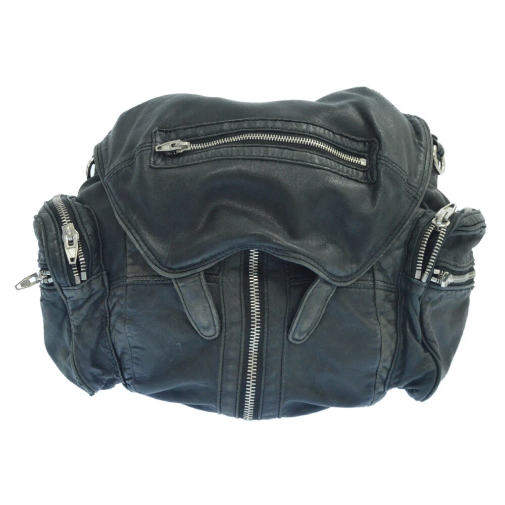 Auth Alexander Wang Marti 3way Backpack Shoulder Bag Black Leather