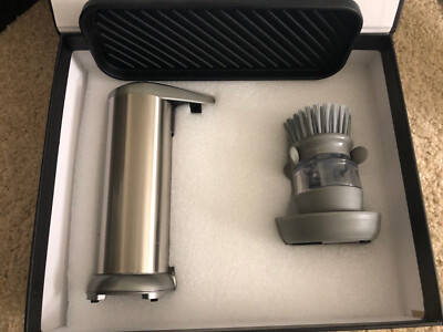 automatic liquid soap dispenser with scrubbing brush