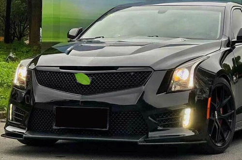 For Cadillac ATS 2013-2019 Paint Black Front Upper Bumper Mesh Grill Grille - Picture 4 of 6