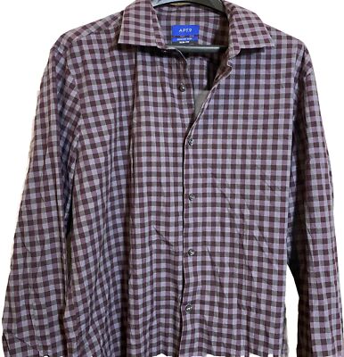 Apt. 9 Men s Slim Fit Premier Flex Long Sleeve Dress Shirt Purple Plum Plaid