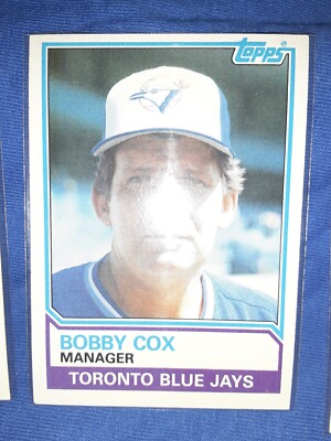 1983 TOPPS # 606 BOBBY COX , TORANTO BLUE JAYS  MVP HOF LEGEND