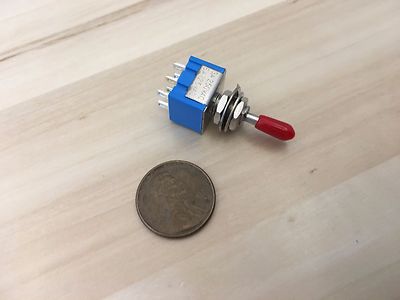RED Sleeve cap boot cap Blue On Off On Momentary Mini Toggle Switch 1/4 C8 STAMP