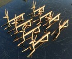 12 COPPER KNIFE & FORK RESTS GAZELLE AFRICAN ART PRIMITIVELY HANDMADE restaurant