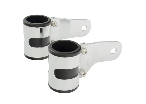 PREMIUM QUALITY MOTORCYCLE HEADLIGHT BRACKETS HIGH CHROME VARIOUS SIZES - Picture 3 of 9
