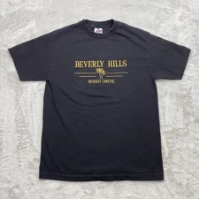 Vintage Beverley Hills Rodeo Drive T Shirt Adult Medoum Black Short Sleeve